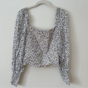 Reformation ruched floral top